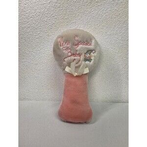 1988 Eden pink hand held baby rattle plush its a girl very special delivery